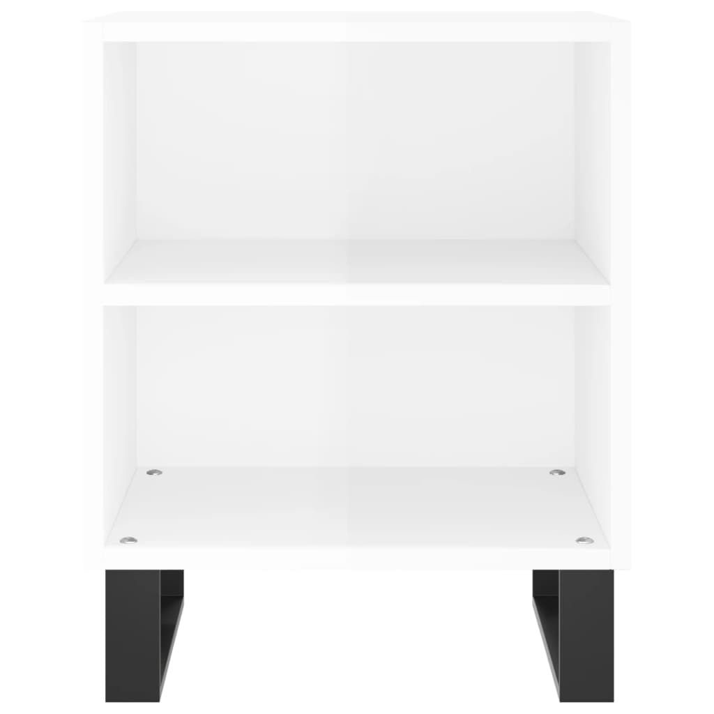 Tables de chevet 2pcs blanc brillant 40x30x50cm bois ingénierie - XIOS