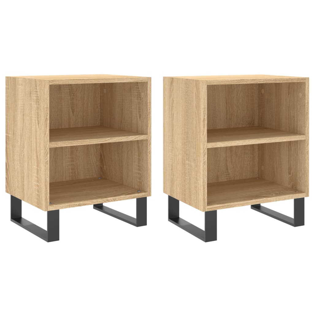 Tables de chevet 2pcs chêne sonoma 40x30x50cm bois d'ingénierie - XIOS