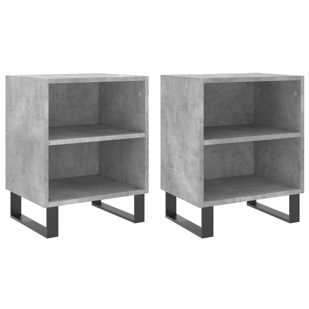 Tables de chevet 2 pcs gris béton 40x30x50 cm bois d'ingénierie - XIOS