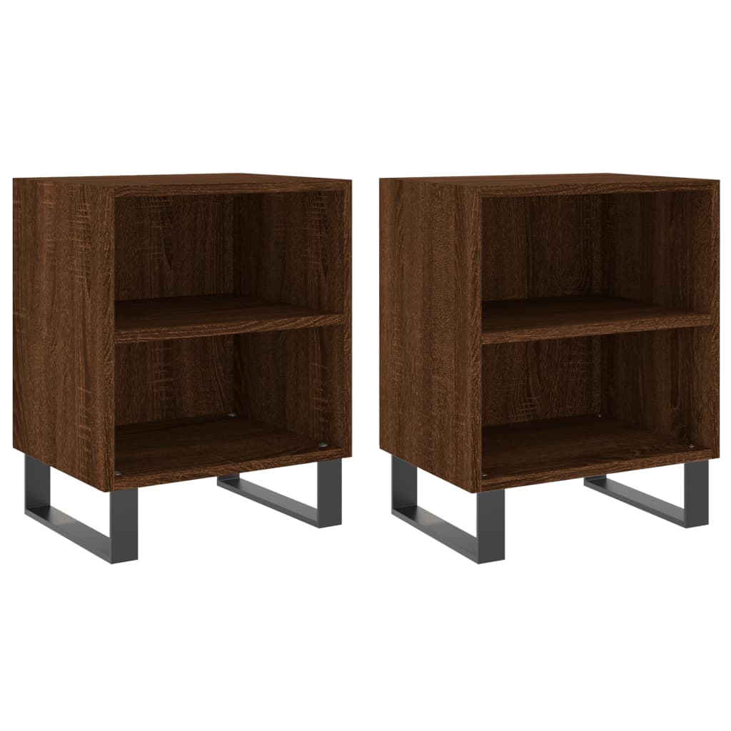 Tables de chevet 2pcs chêne marron 40x30x50cm bois d'ingénierie - XIOS