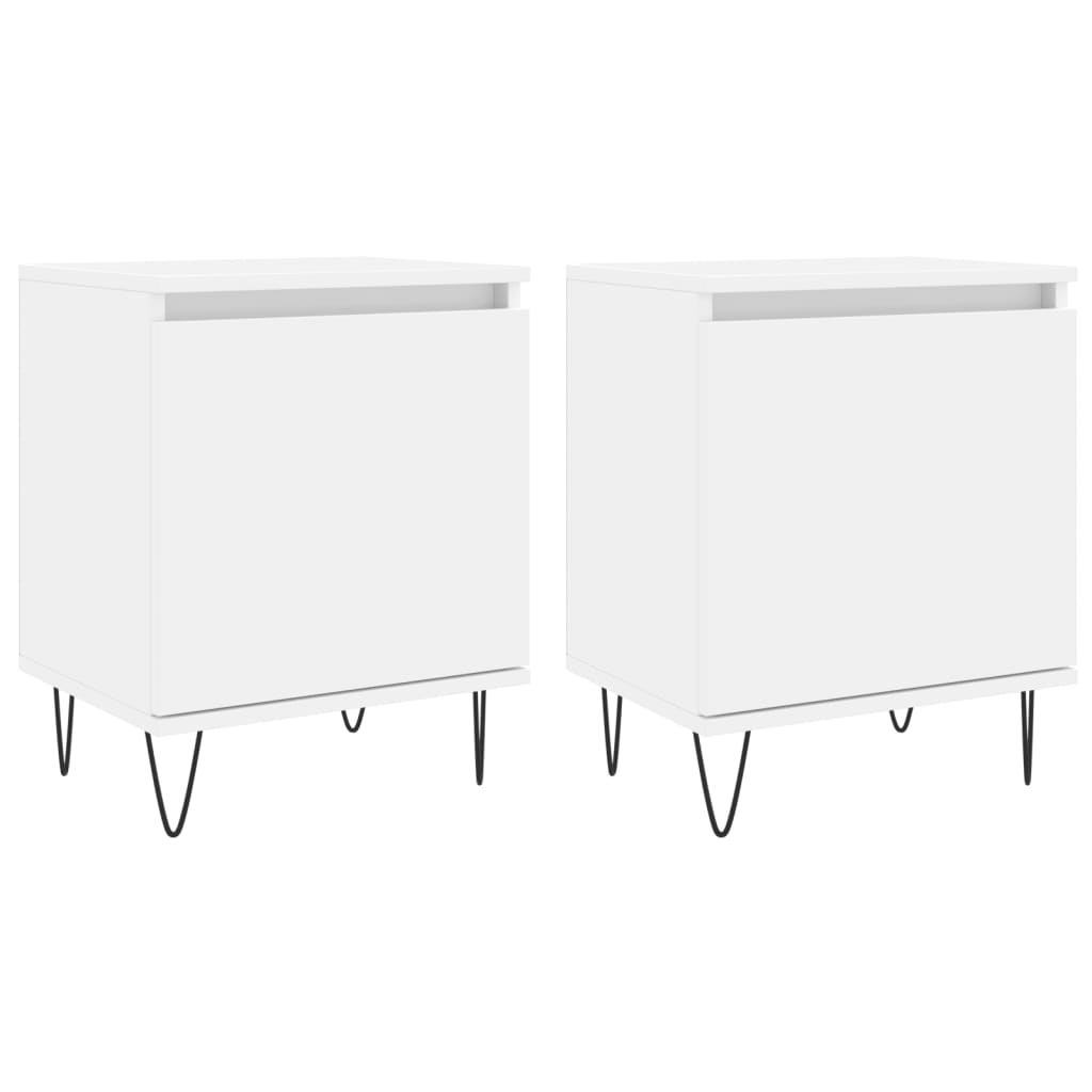Tables de chevet 2 pcs blanc 40x30x50 cm bois d'ingénierie - XIOS