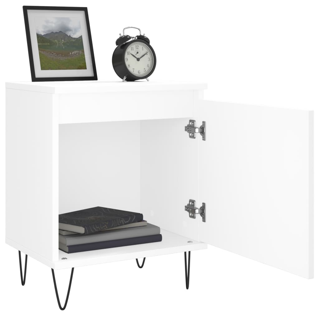 Tables de chevet 2 pcs blanc 40x30x50 cm bois d'ingénierie - XIOS