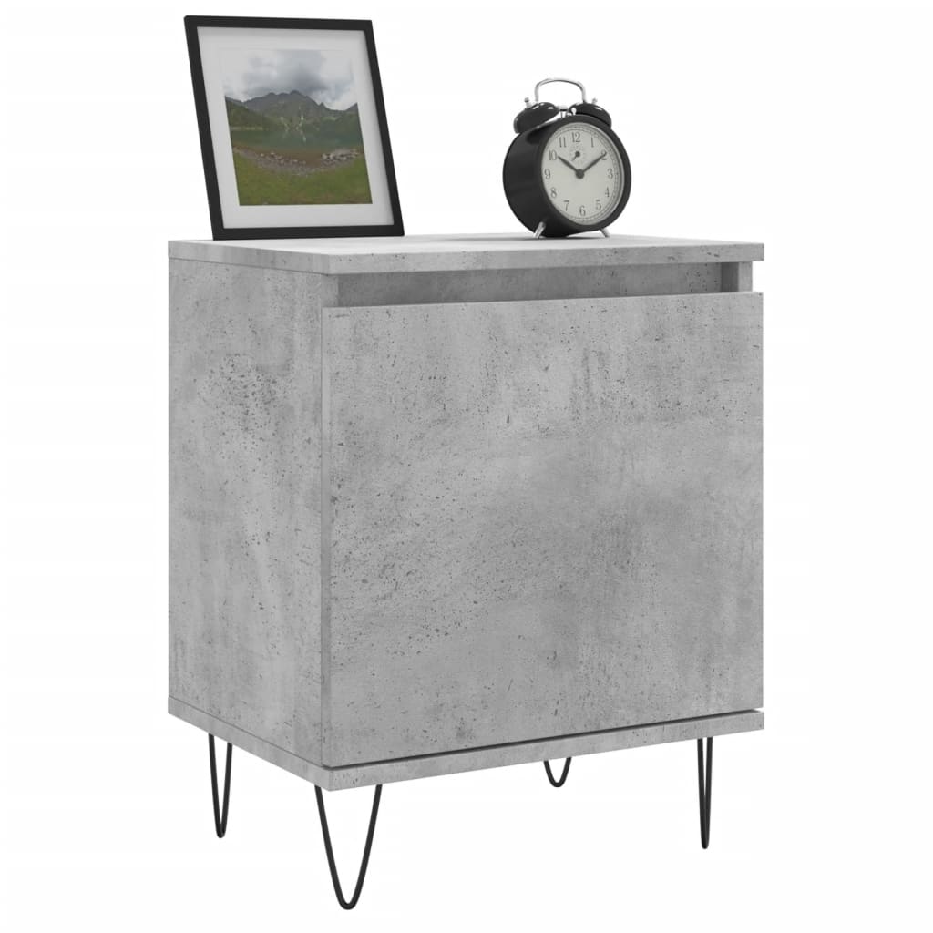 Tables de chevet 2 pcs gris béton 40x30x50 cm bois d'ingénierie - XIOS