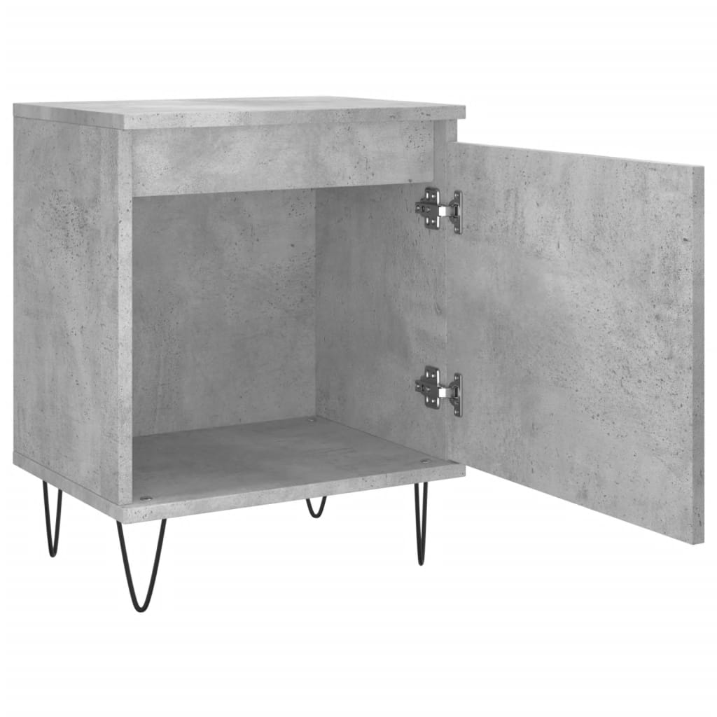 Tables de chevet 2 pcs gris béton 40x30x50 cm bois d'ingénierie - XIOS