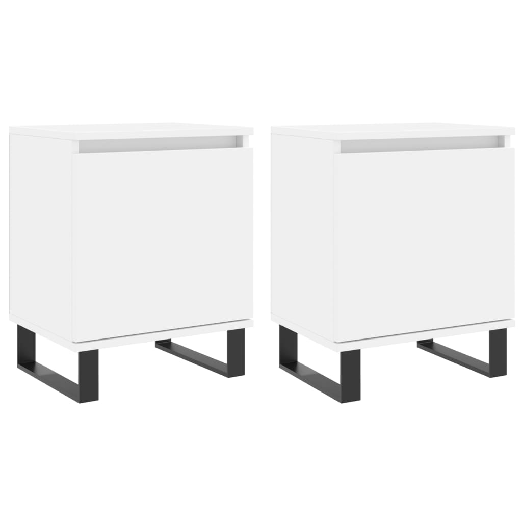 Tables de chevet 2 pcs blanc 40x30x50 cm bois d'ingénierie - XIOS