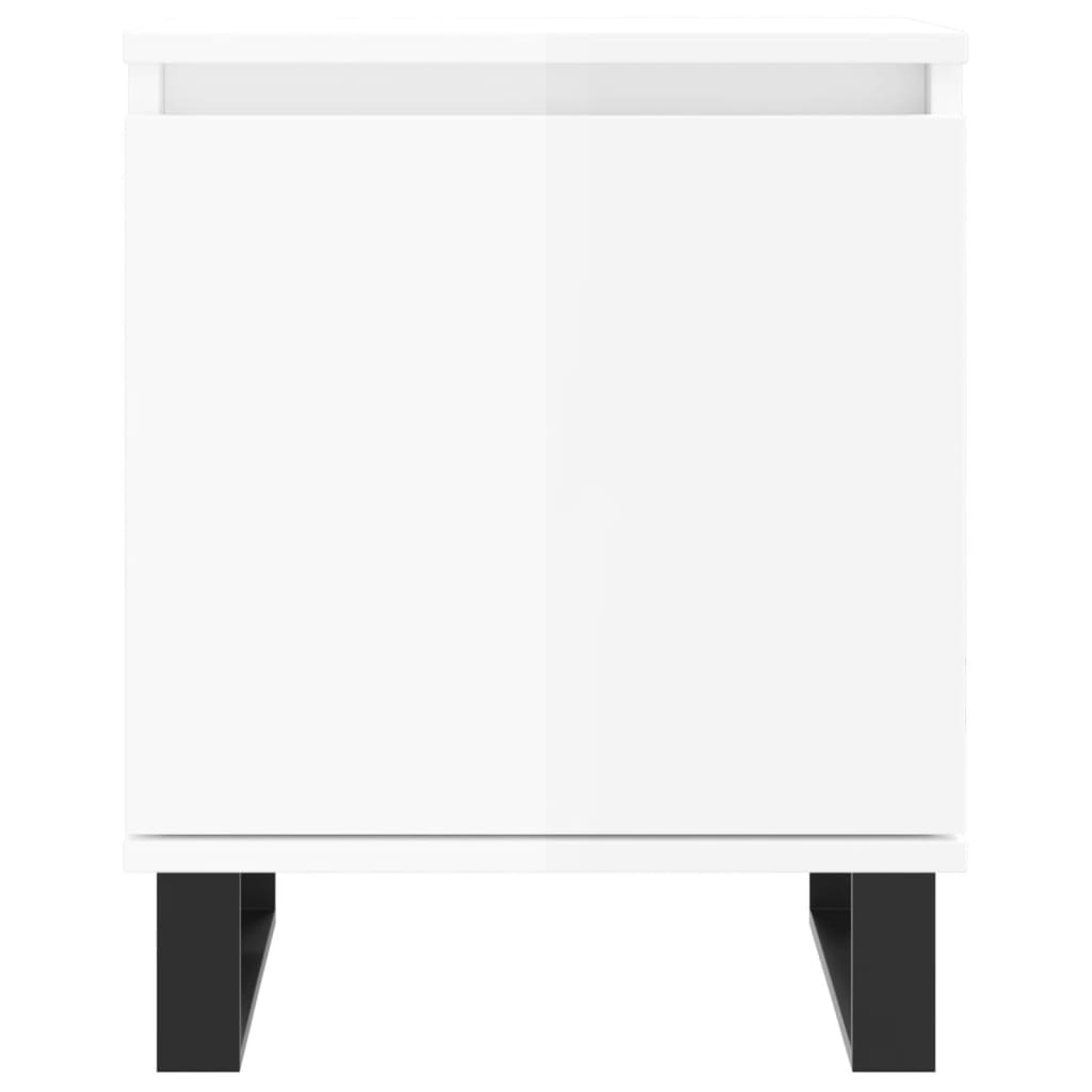 Tables de chevet 2pcs blanc brillant 40x30x50cm bois ingénierie - XIOS