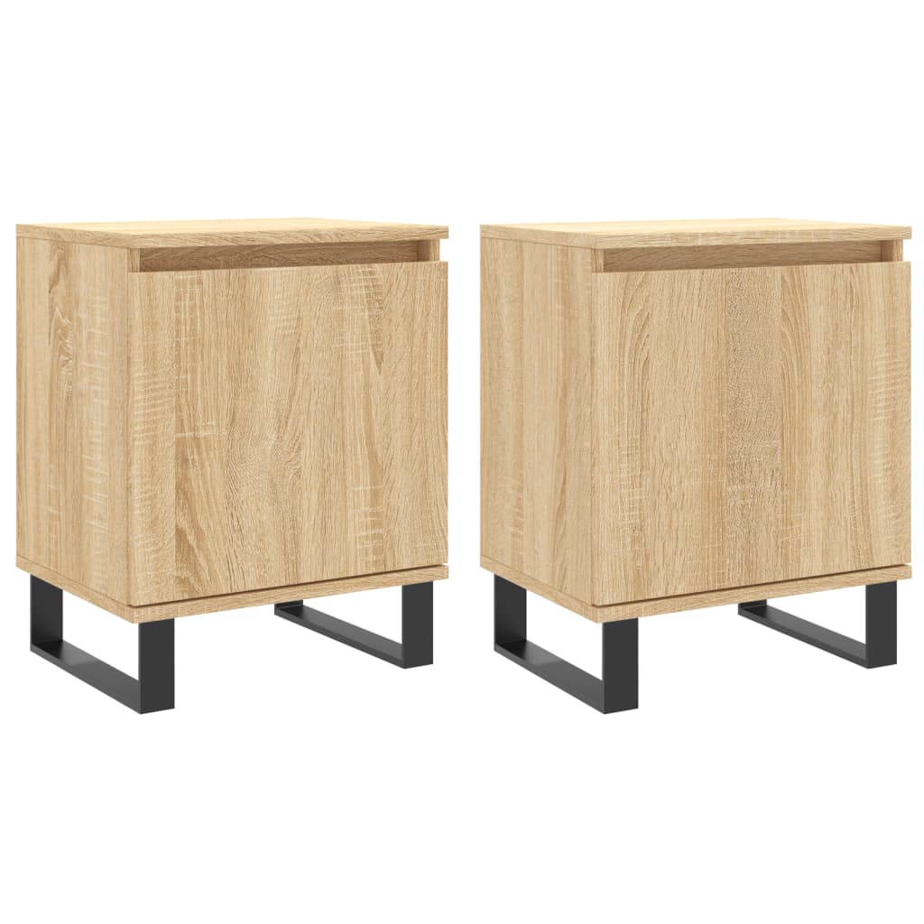 Tables de chevet 2pcs chêne sonoma 40x30x50cm bois d'ingénierie - XIOS