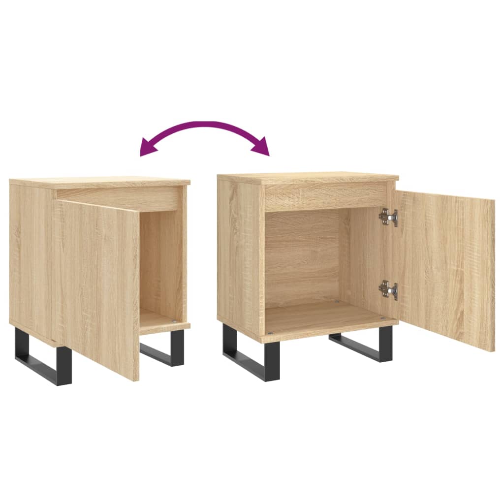 Tables de chevet 2pcs chêne sonoma 40x30x50cm bois d'ingénierie - XIOS