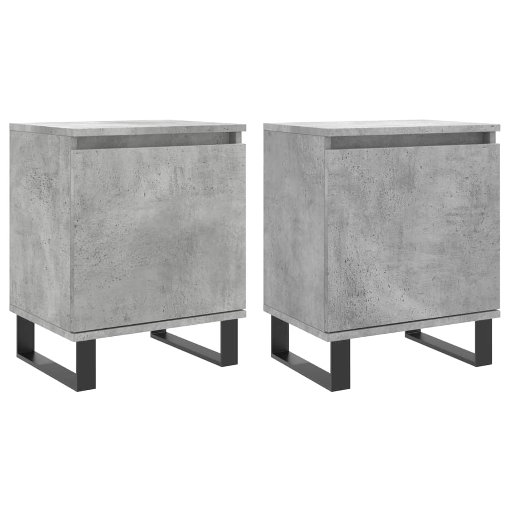 Tables de chevet 2 pcs gris béton 40x30x50 cm bois d'ingénierie - XIOS