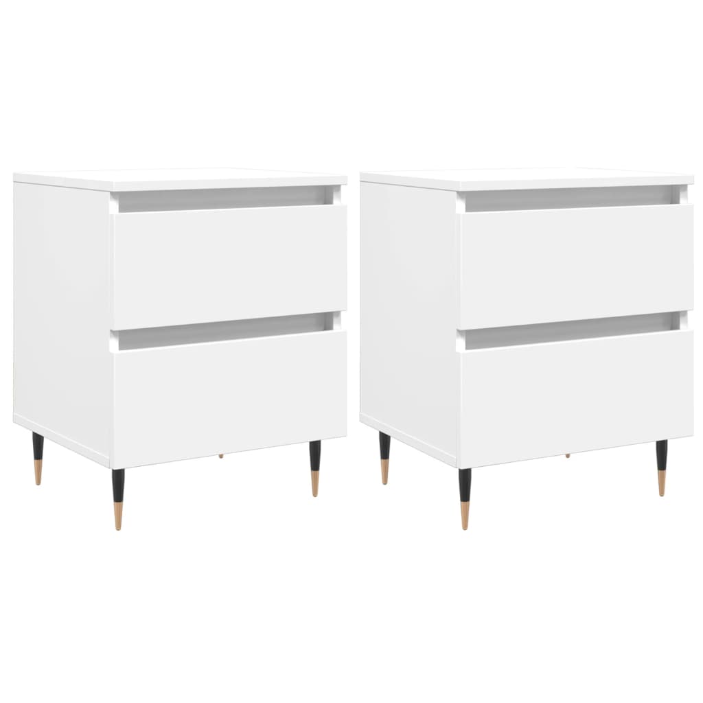 Tables de chevet 2 pcs blanc 40x35x50 cm bois d’ingénierie - XIOS
