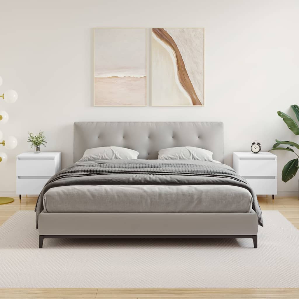 Tables de chevet 2 pcs blanc 40x35x50 cm bois d’ingénierie - XIOS