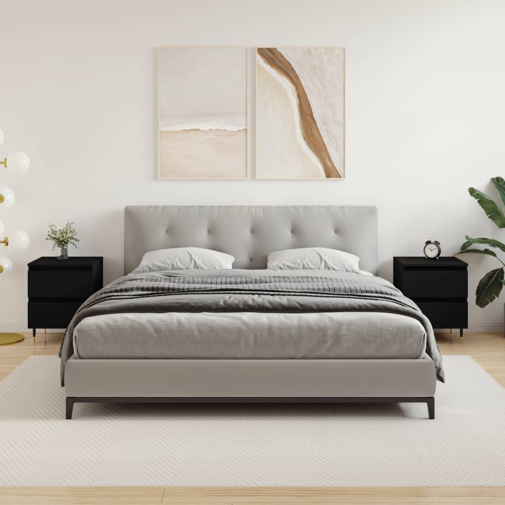 Tables de chevet 2 pcs noir 40x35x50 cm bois d’ingénierie - XIOS