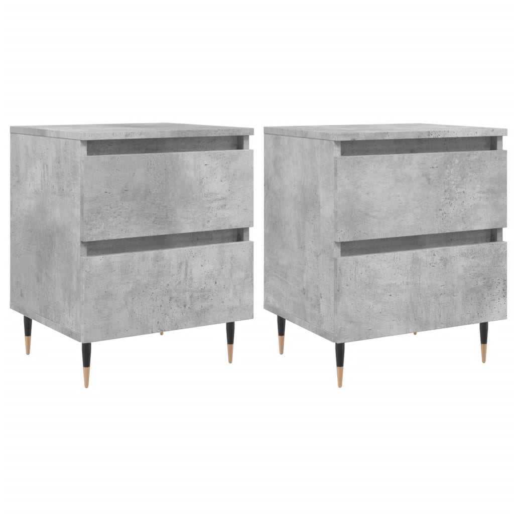 Tables de chevet 2 pcs gris béton 40x35x50 cm bois d’ingénierie - XIOS