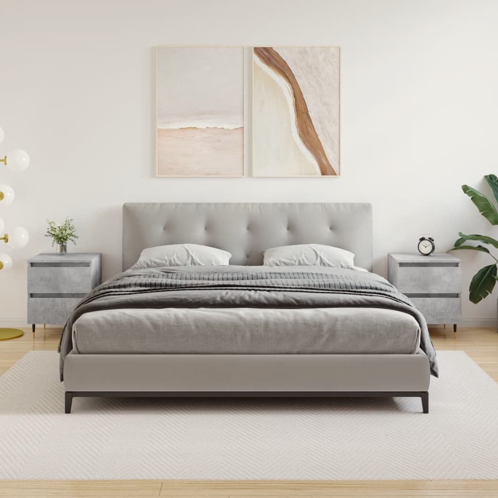 Tables de chevet 2 pcs gris béton 40x35x50 cm bois d’ingénierie - XIOS