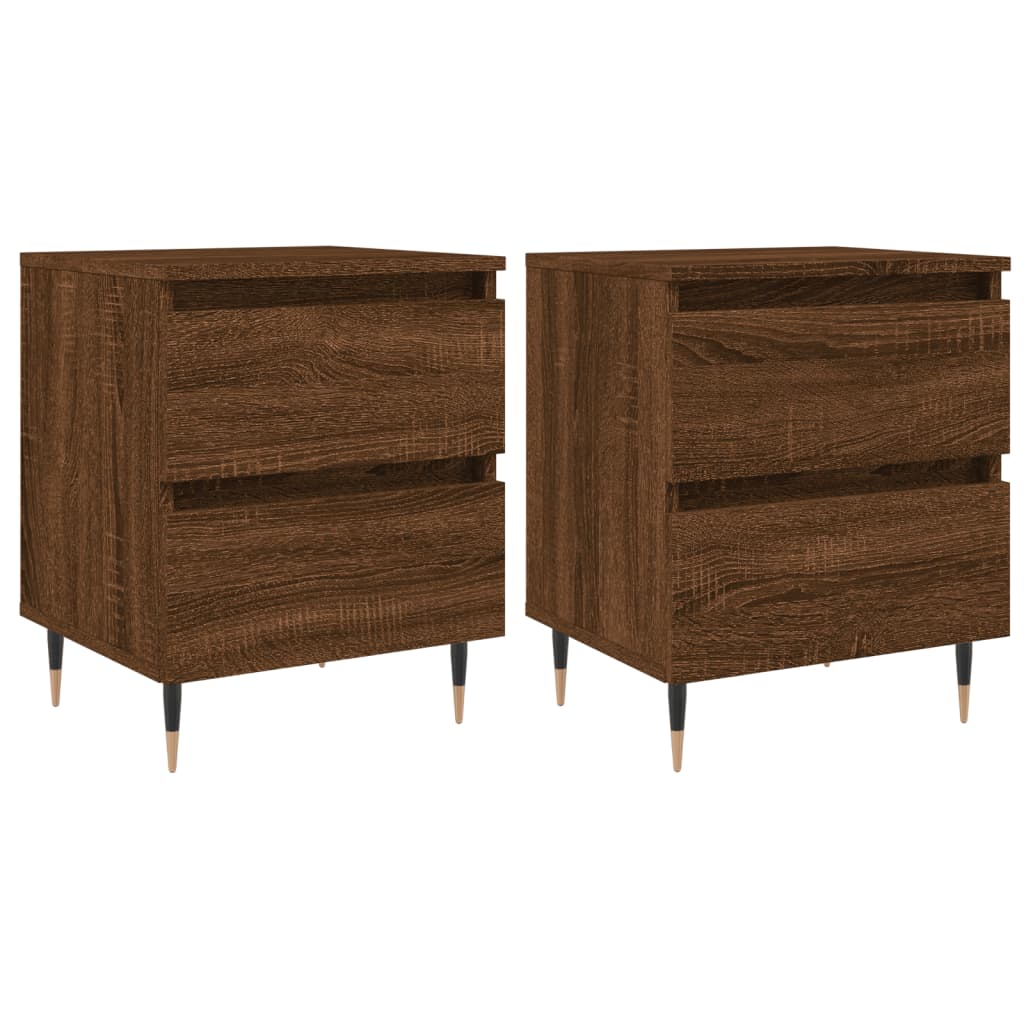 Tables de chevet 2 pcs chêne marron 40x35x50 cm bois ingénierie - XIOS