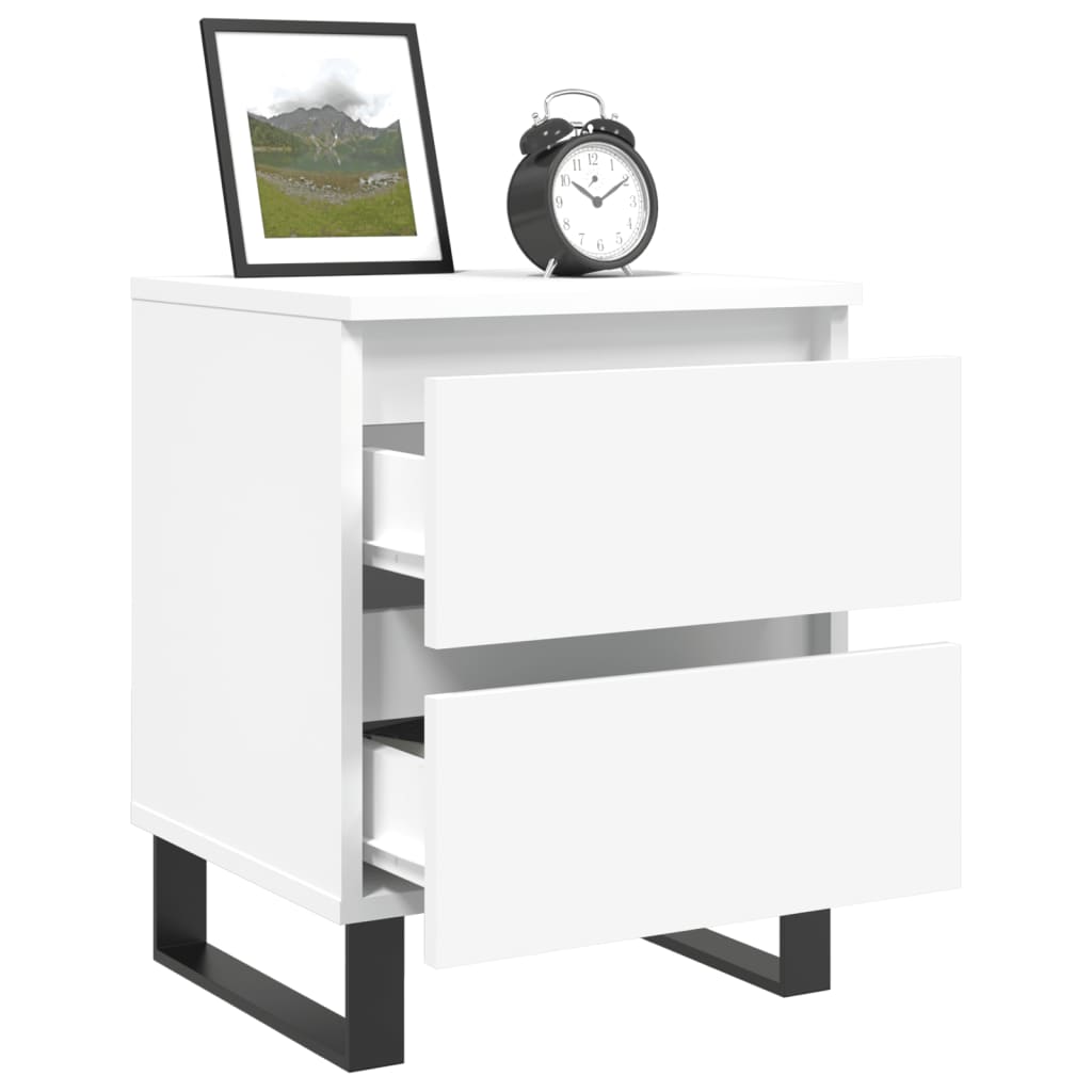 Tables de chevet 2 pcs blanc 40x35x50 cm bois d’ingénierie - XIOS