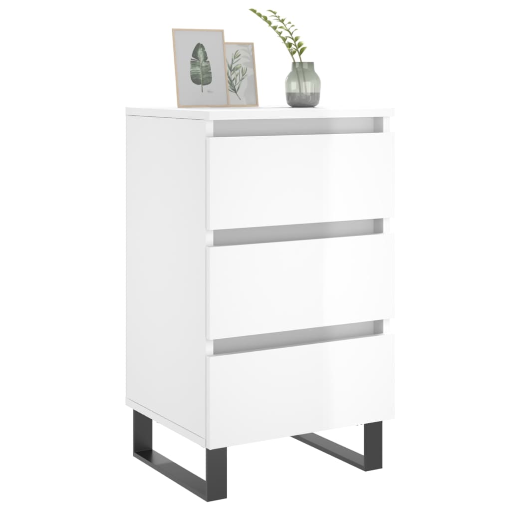 Tables de chevet 2 pcs blanc brillant 40x35x69 cm - XIOS