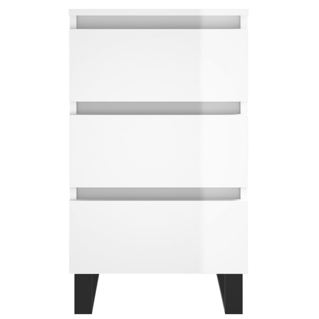 Tables de chevet 2 pcs blanc brillant 40x35x69 cm - XIOS