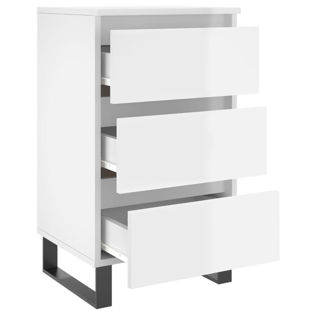 Tables de chevet 2 pcs blanc brillant 40x35x69 cm - XIOS
