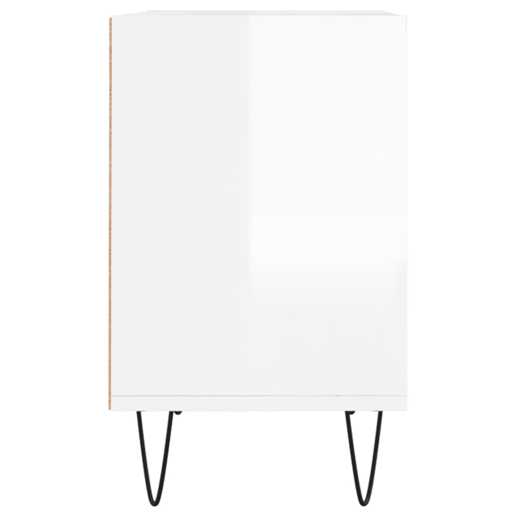 Meuble TV blanc brillant 69,5 x 30 x 50 cm bois d'ingénierie - XIOS