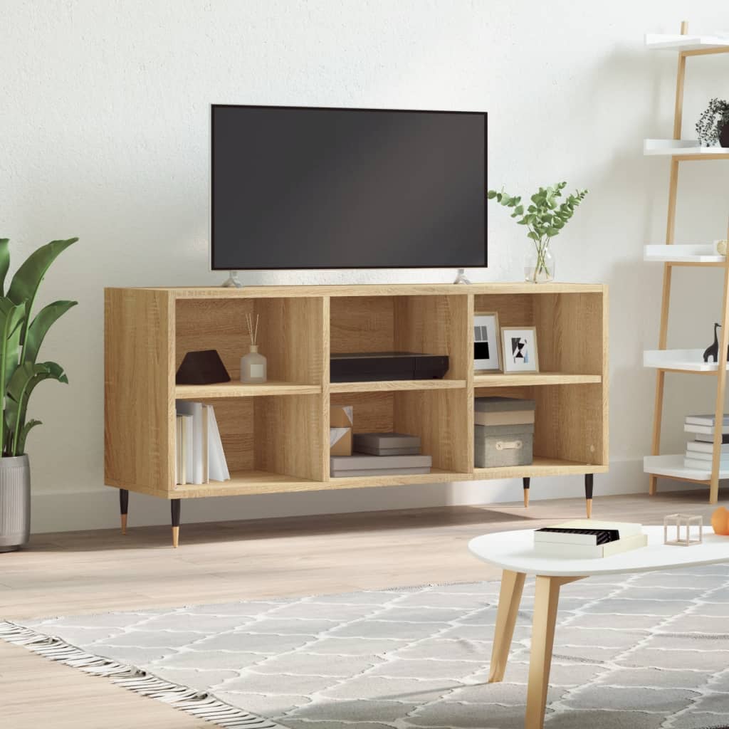 Meuble TV chêne sonoma 103,5x30x50 cm bois d'ingénierie - XIOS