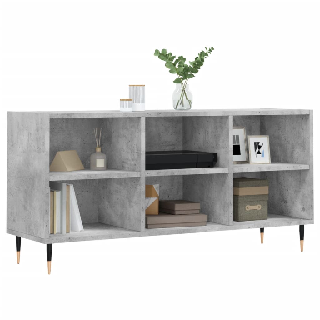 Meuble TV gris béton 103,5x30x50 cm bois d'ingénierie - XIOS