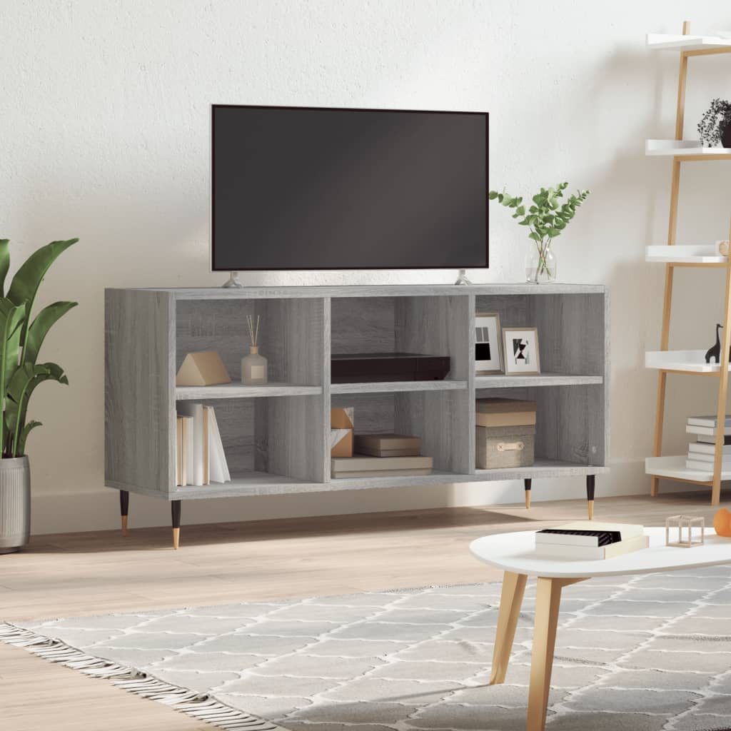 Meuble TV sonoma gris 103,5x30x50 cm bois d'ingénierie - XIOS