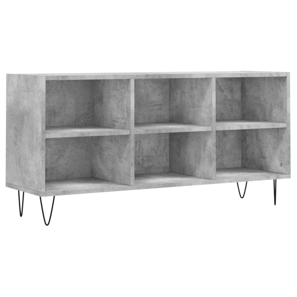 Meuble TV gris béton 103,5x30x50 cm bois d'ingénierie - XIOS