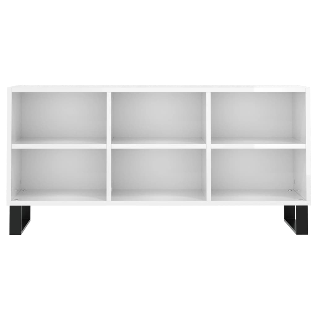 Meuble TV blanc brillant 103,5x30x50 cm bois d'ingénierie - XIOS