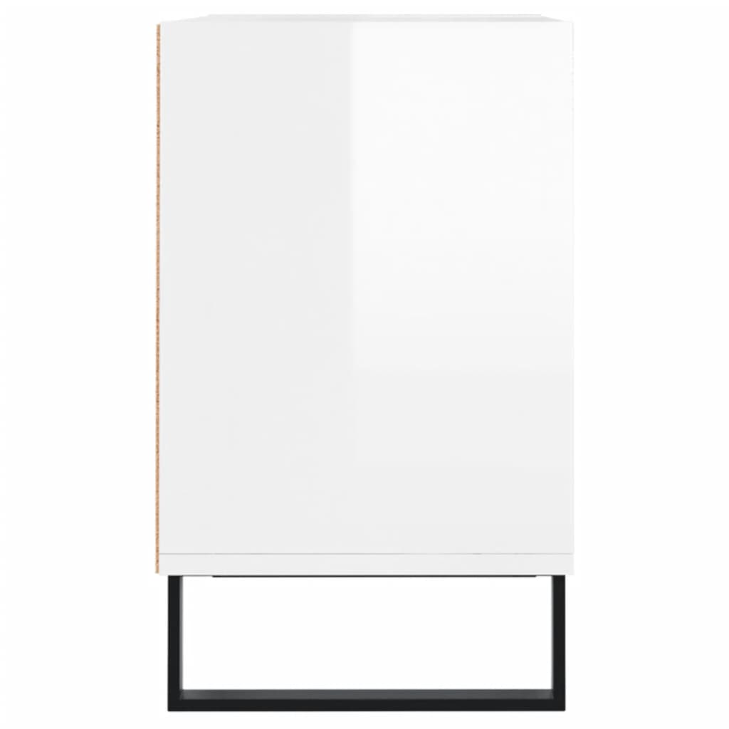 Meuble TV blanc brillant 103,5x30x50 cm bois d'ingénierie - XIOS