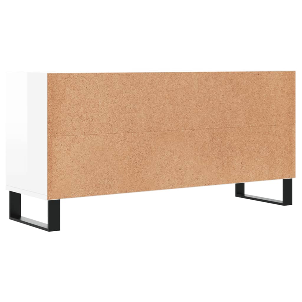 Meuble TV blanc brillant 103,5x30x50 cm bois d'ingénierie - XIOS