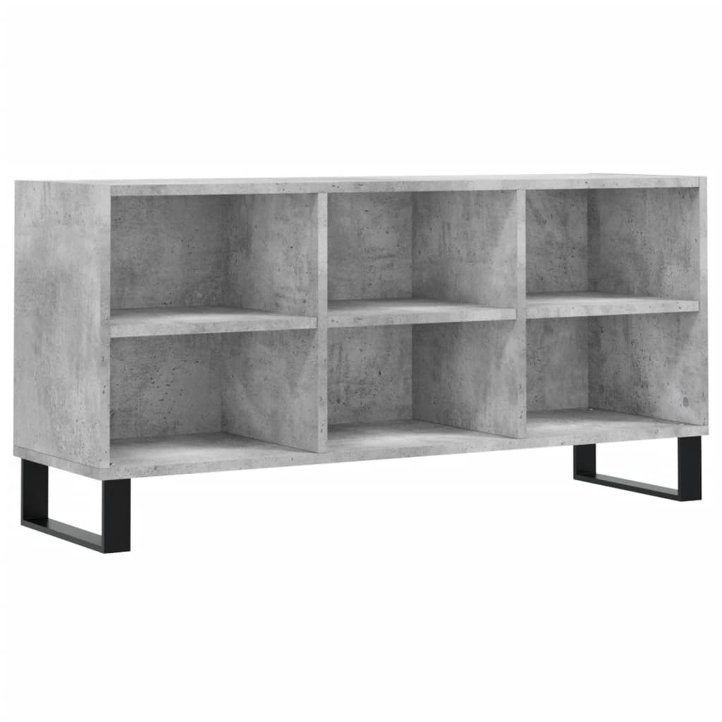 Meuble TV gris béton 103,5x30x50 cm bois d'ingénierie - XIOS