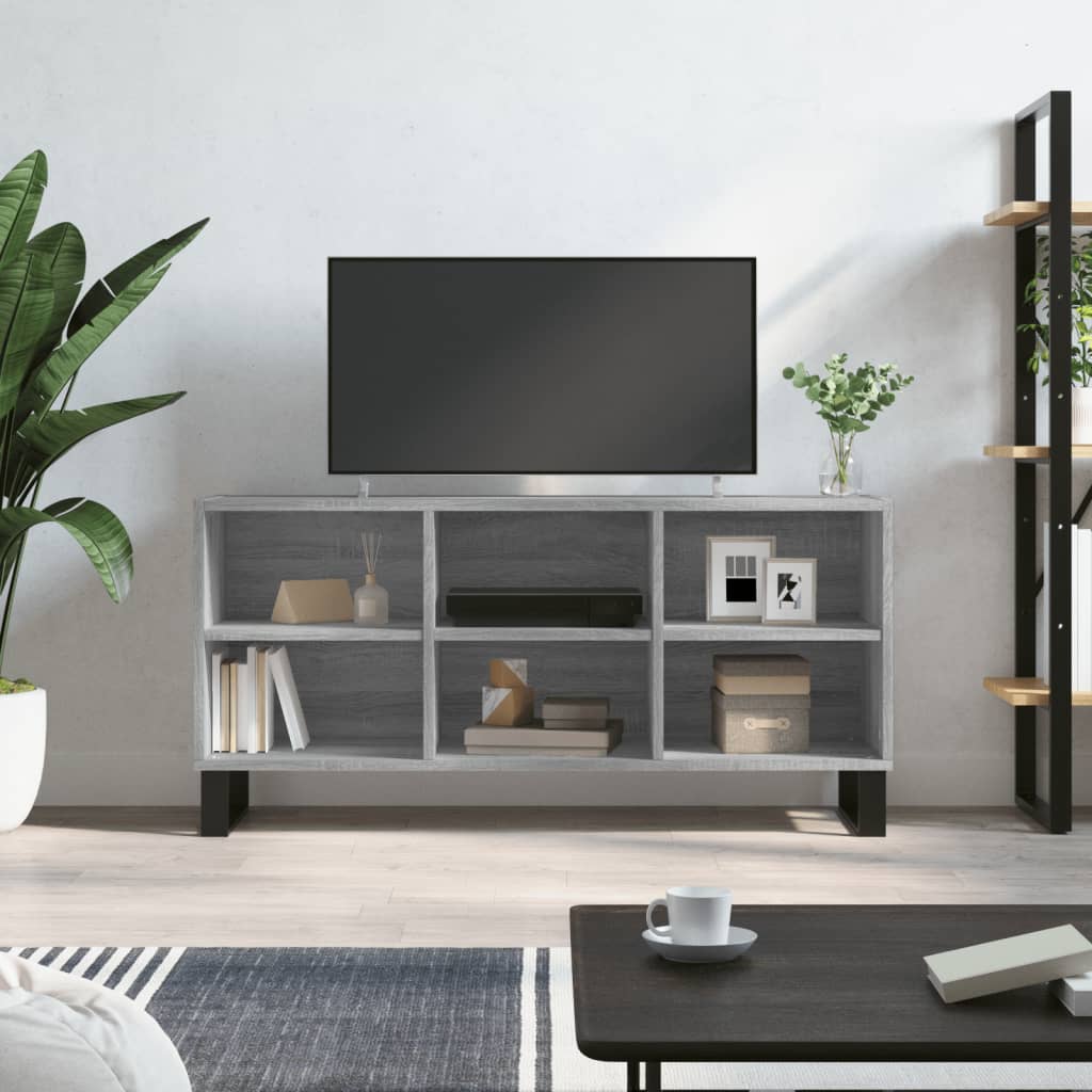 Meuble TV sonoma gris 103,5x30x50 cm bois d'ingénierie - XIOS
