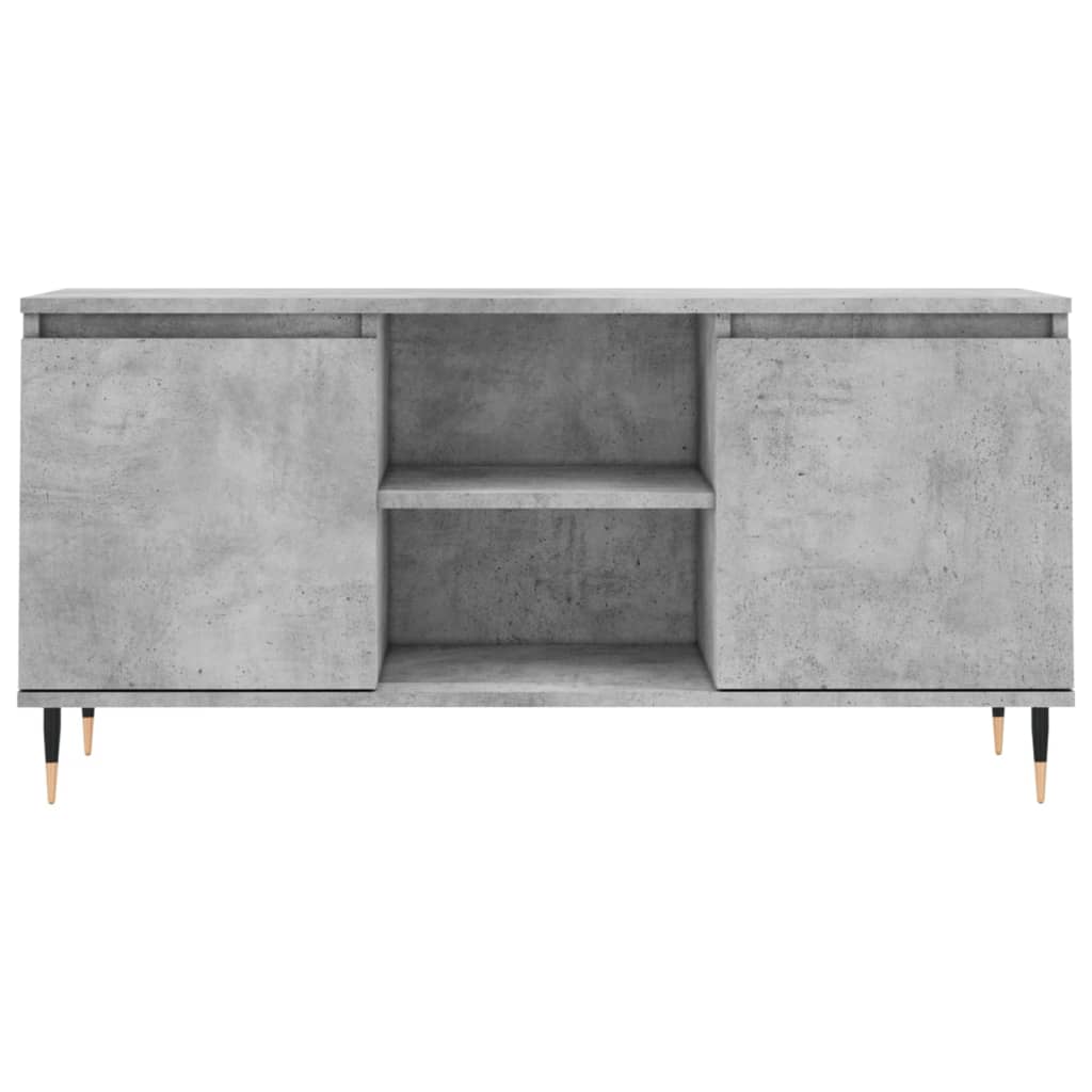 Meuble TV gris béton 104x35x50 cm bois d'ingénierie - XIOS