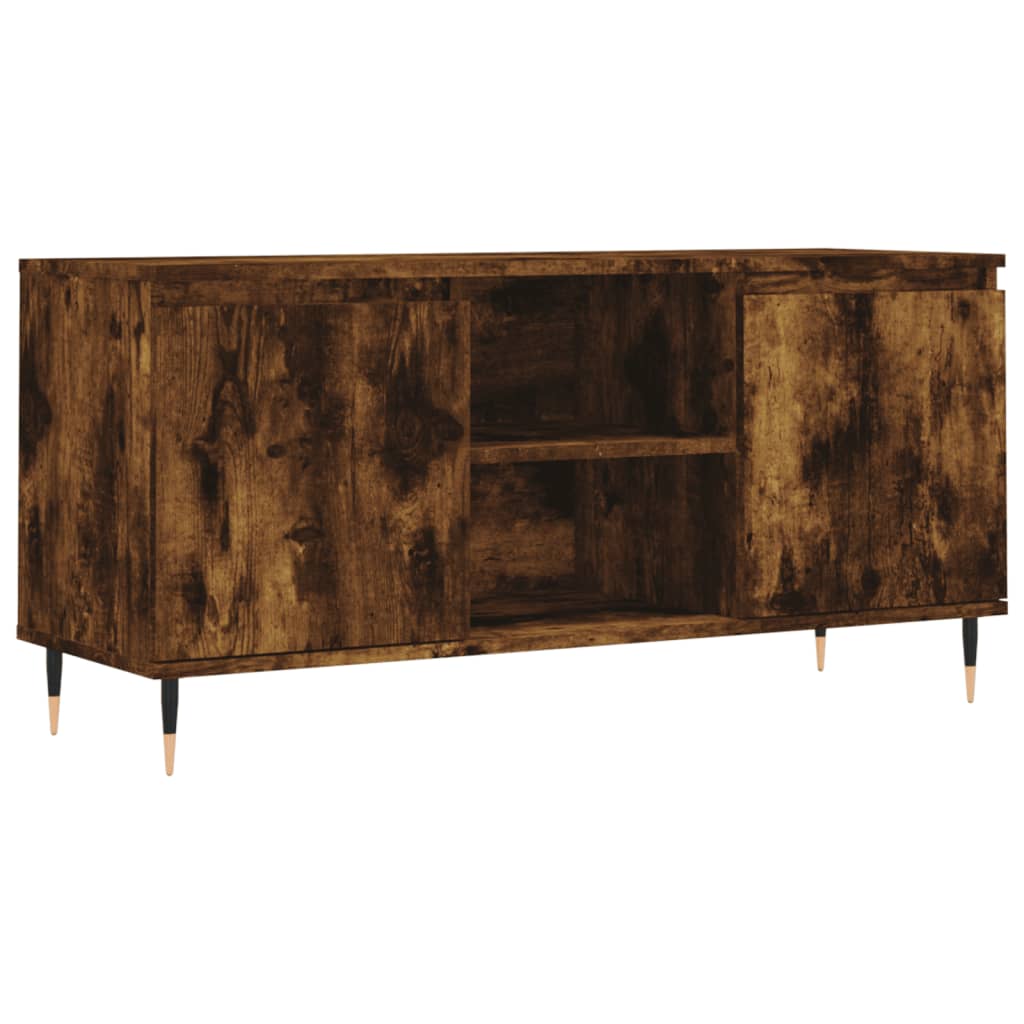 Meuble TV chêne fumé 104x35x50 cm bois d'ingénierie - XIOS