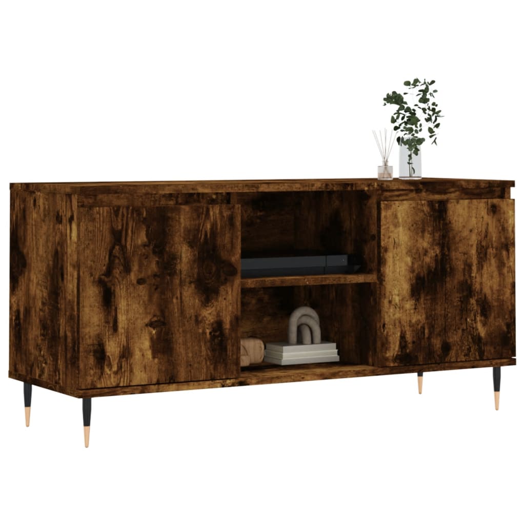 Meuble TV chêne fumé 104x35x50 cm bois d'ingénierie - XIOS