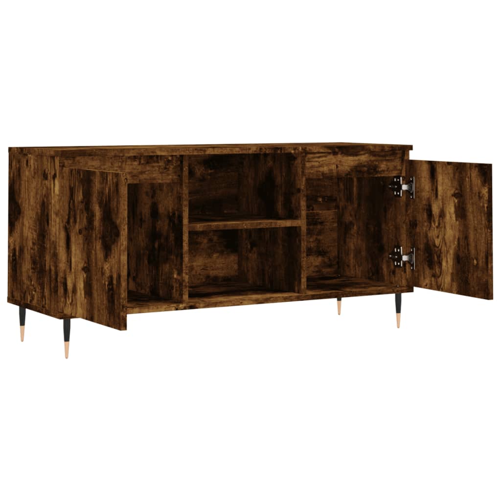 Meuble TV chêne fumé 104x35x50 cm bois d'ingénierie - XIOS