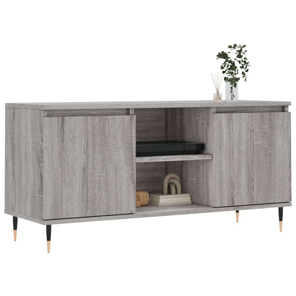 Meuble TV sonoma gris 104x35x50 cm bois d'ingénierie - XIOS