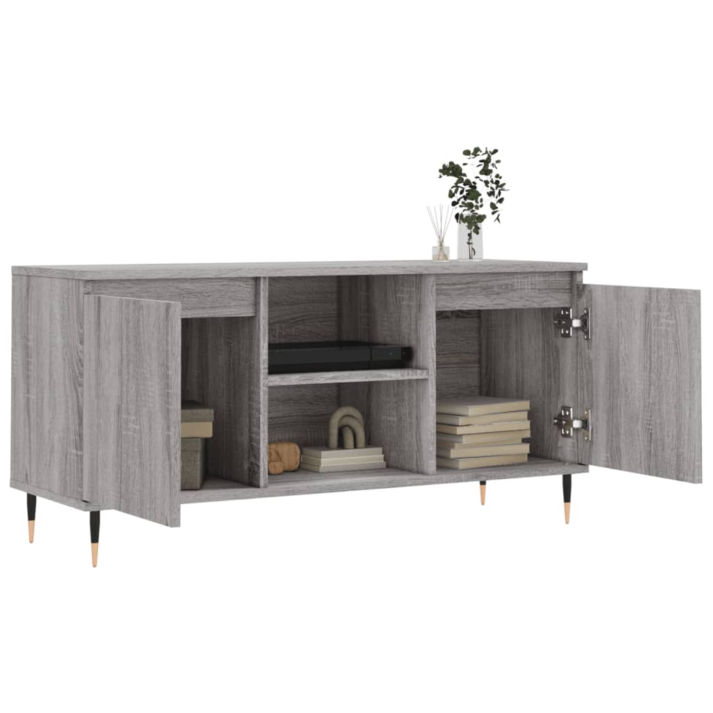 Meuble TV sonoma gris 104x35x50 cm bois d'ingénierie - XIOS