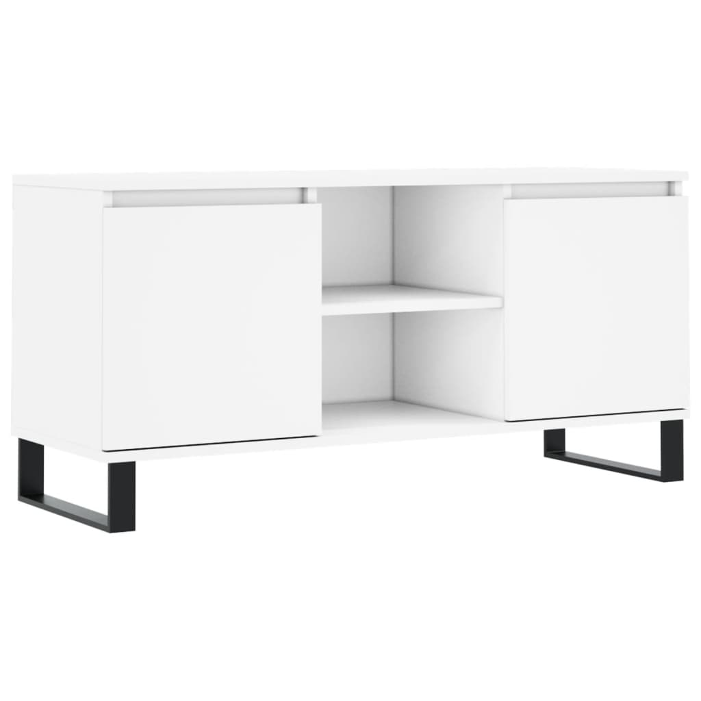 Meuble TV blanc 104x35x50 cm bois d'ingénierie - XIOS