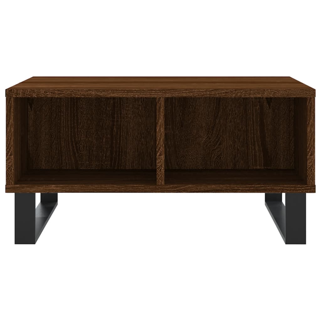 Table basse chêne marron 60x60x30 cm bois d'ingénierie - XIOS