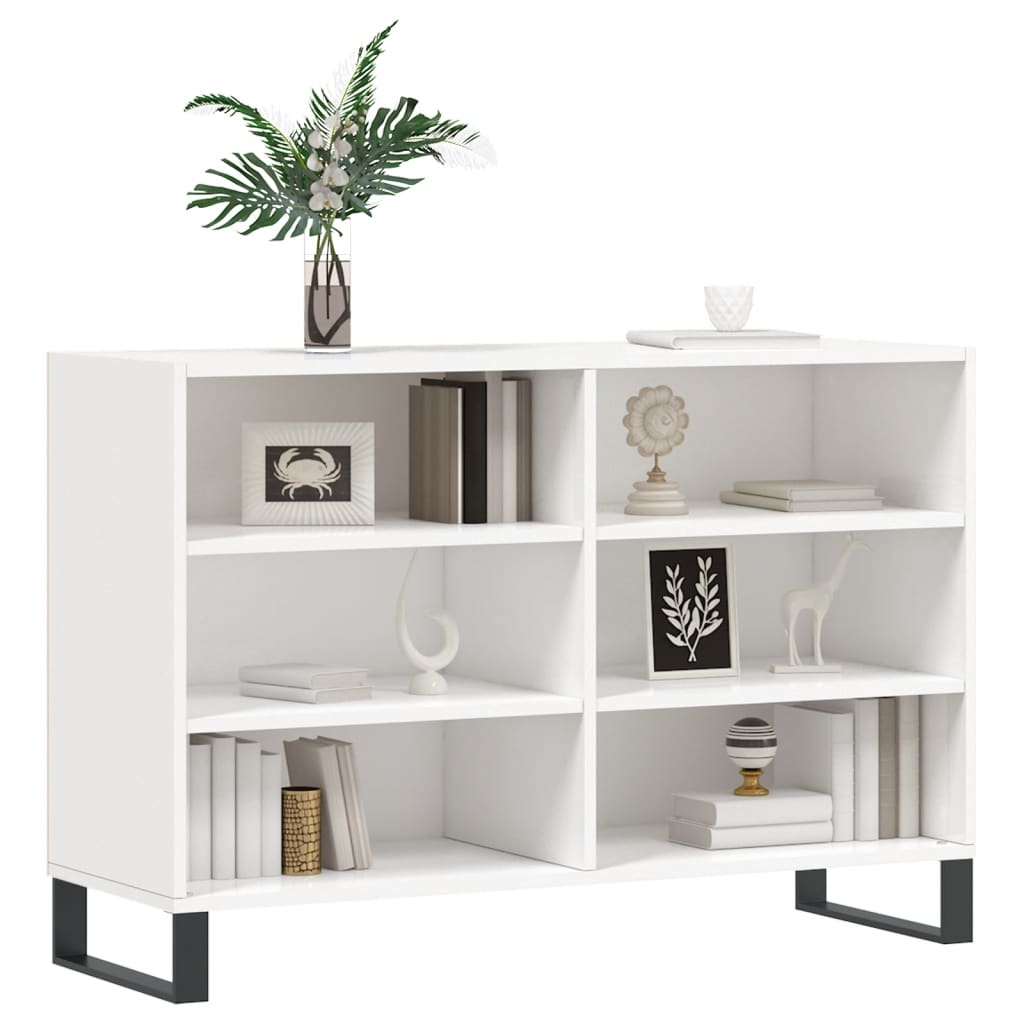 Buffet blanc brillant 103,5x35x70 cm bois d'ingénierie - XIOS
