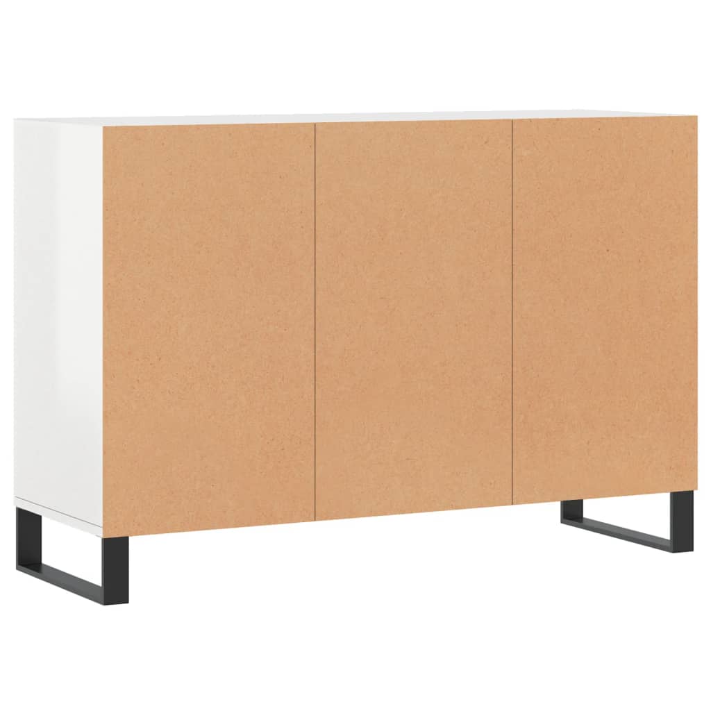 Buffet blanc brillant 103,5x35x70 cm bois d'ingénierie - XIOS