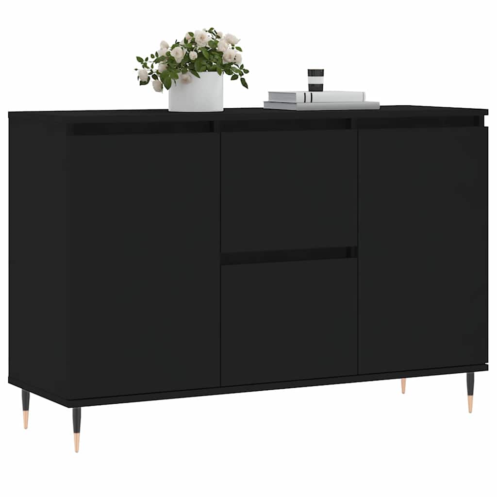 Buffet noir 101,5x35x70 cm bois d’ingénierie - XIOS