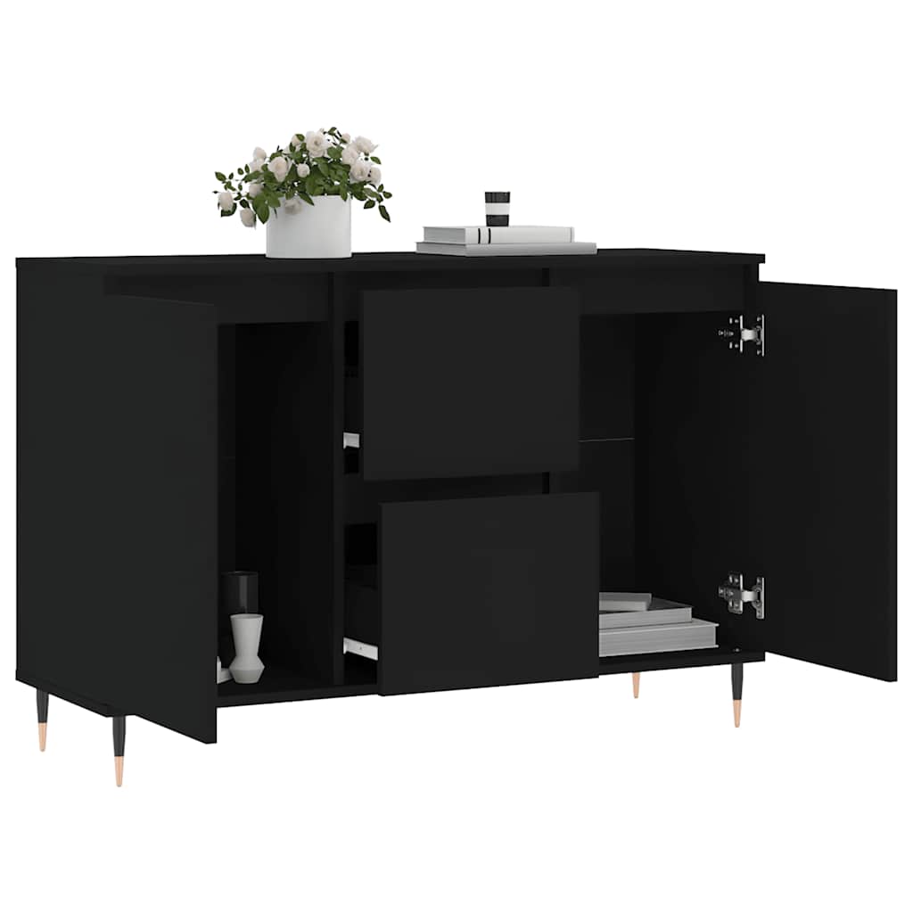 Buffet noir 101,5x35x70 cm bois d’ingénierie - XIOS