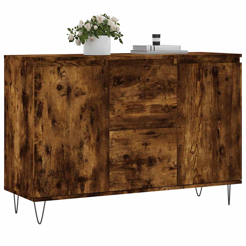 Buffet chêne fumé 101,5x35x70 cm bois d'ingénierie - XIOS