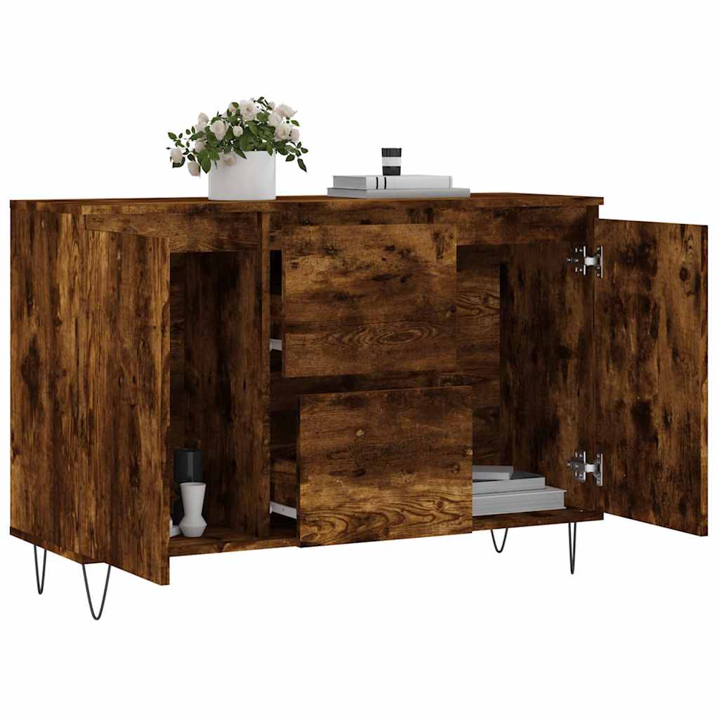 Buffet chêne fumé 101,5x35x70 cm bois d'ingénierie - XIOS