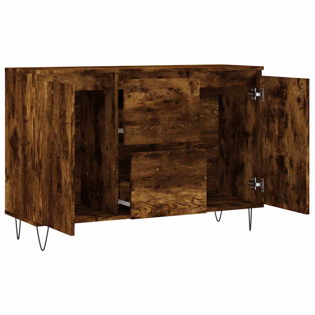 Buffet chêne fumé 101,5x35x70 cm bois d'ingénierie - XIOS