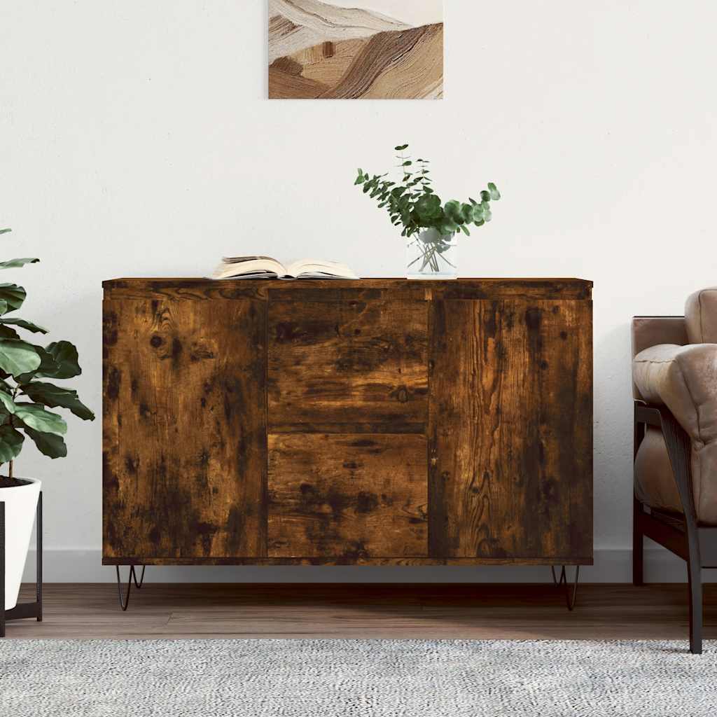 Buffet chêne fumé 101,5x35x70 cm bois d'ingénierie - XIOS