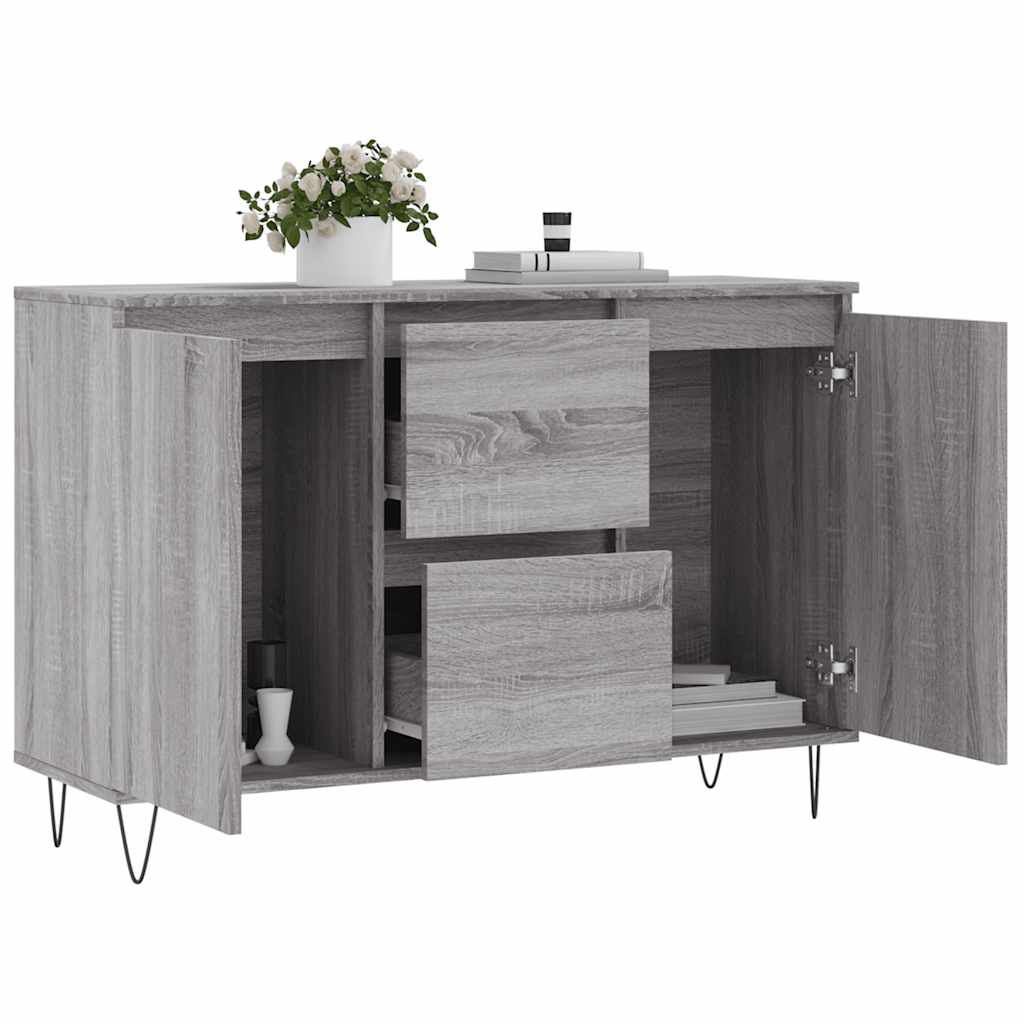 Buffet sonoma gris 101,5x35x70 cm bois d'ingénierie - XIOS